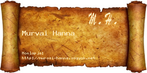 Murvai Hanna névjegykártya